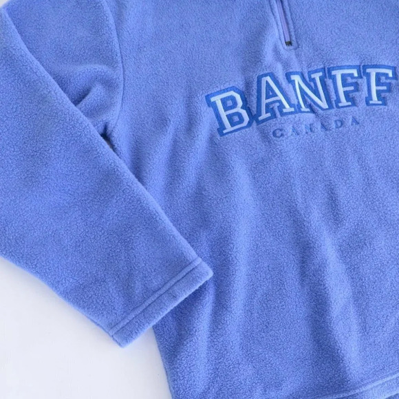 Attractions Blue Fleece Pullover Half Zip Banff Sweater Size SP - Picture 9 of 12